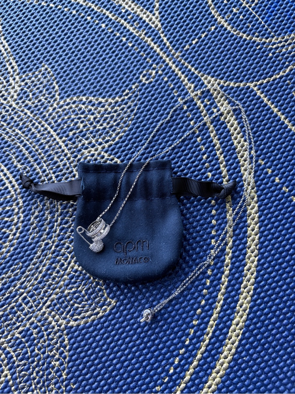 apm MONACO Silver Safety Pin Pendant Necklace in Silver
